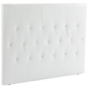 Cabecero de cama tapizado en PU blanco 160 cm uso vertical o mural