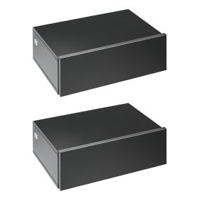 Juego de 2 mesitas de noche flotantes con cajón, montadas en pared, 40x30x15 cm, negro