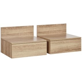 Juego de 2 mesitas de noche flotantes con cajón 43x36,5x30,5 cm natural