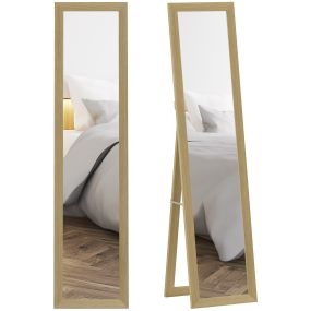 Espejo de pie cuerpo entero 157x37 cm roble con soporte para salón entrada y dormitorio
