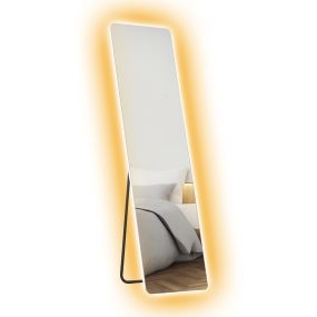 Espejo de cuerpo entero 150x40 cm con luz LED, 3 colores, táctil y memoria, de pie o pared