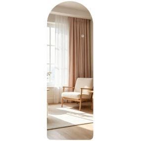 Espejo de cuerpo entero arqueado 120x40 cm con luces, sin marco, 3 temperaturas, brillo ajustable