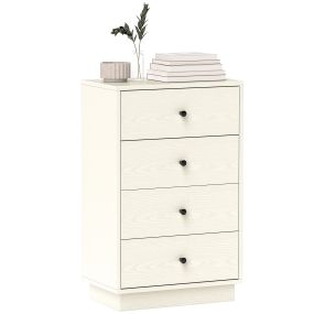 Cómoda estrecha de 4 cajones para dormitorio o salón 47x29x75 cm blanco