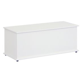 Baúl de almacenaje con bisagra de seguridad estilo moderno 100x40x40 cm blanco