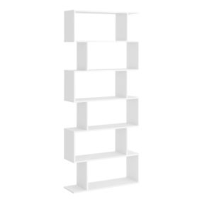 Librería de 6 niveles 80x23x192 cm estantería moderna blanca para salón dormitorio estudio oficina