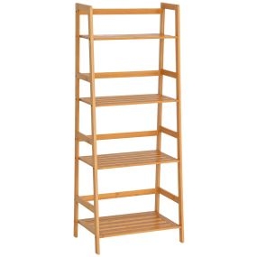 Estantería de bambú 4 niveles 48x31,5x120 cm para baño, librería y zapatero