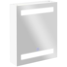 Armario de baño con espejo y luz LED 50x15x60 cm blanco con 2 estantes y tactil