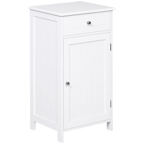 Armario de baño con 1 cajón, 1 puerta y estante ajustable 43x34x77 cm blanco