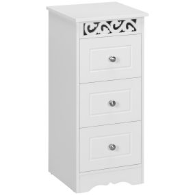Armario de almacenamiento blanco con 3 cajones 29,8x29,8x68,5 cm