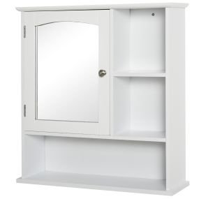 Armario de baño con espejo y gran almacenaje 60x18x63 cm blanco