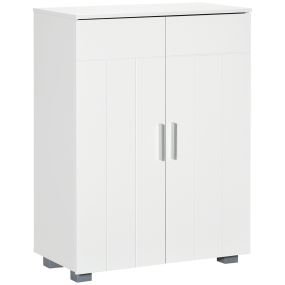 Armario de baño blanco con 2 puertas y 2 estantes ajustables 60x30x80 cm