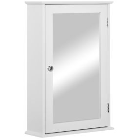 Armario de baño con espejo y estante de almacenamiento 41x14x60 cm blanco