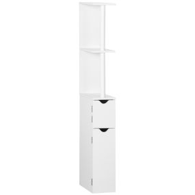 Columna de baño con puertas y estantes abiertos estilo moderno 15,2x29,8x118 cm blanco