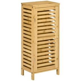 Mueble auxiliar de baño de bambú con estantes ajustables 30x19,9x70 cm natural