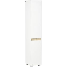 Armario alto de baño de 5 niveles con estantes ajustables 30x33x165 cm blanco