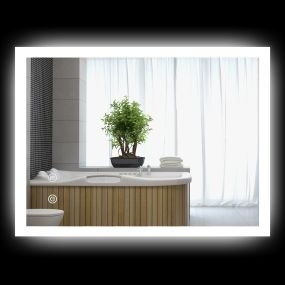 Espejo de baño LED regulable 3 colores 80x60 cm antivaho con memoria horizontal/vertical