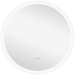 Espejo de baño redondo Ø70 cm con luz, 3 colores, brillo regulable, antivaho, memoria, IP44, plata