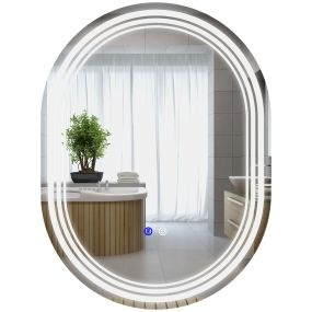 Espejo de baño con luz 70x50 cm 3 colores brillo regulable antivaho memoria táctil IP44 horizontal/vertical