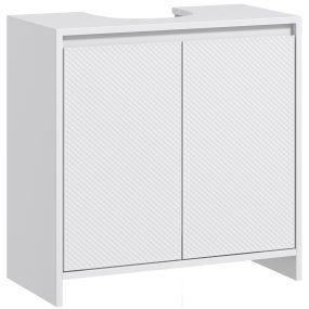 Mueble bajo lavabo moderno con estante y pie anti-vuelco 60x30x60 cm blanco carga 40 kg