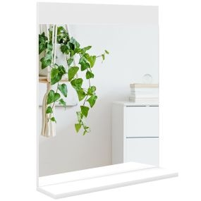 Espejo de baño de pared con estante abierto 50x12x60 cm blanco