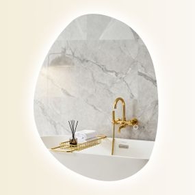Espejo de baño LED 70x50 cm sin marco, 3 colores, brillo regulable, antivaho, memoria, IP44