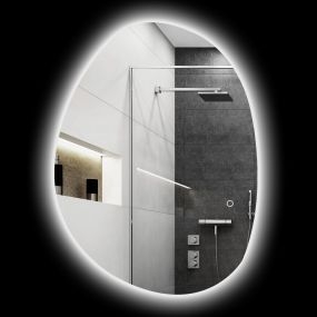 Espejo de baño LED 80x60 cm sin marco con 3 colores, brillo regulable, antivaho e IP44