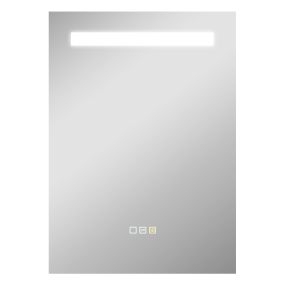 Espejo de baño LED 70x50 cm con 3 colores, brillo ajustable, antivaho, memoria e IP44
