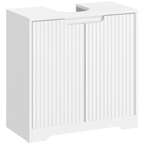 Mueble bajo lavabo blanco 60x30x60 cm con puertas de cierre suave y 2 estantes