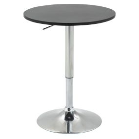 Mesa de bar regulable en altura con base redonda antideslizante Ø60x69-93 cm negro