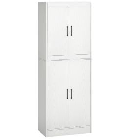Aparador alacena de cocina con 4 puertas y 5 estantes abiertos 60x36x168 cm blanco