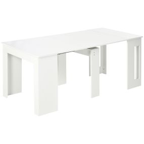 Mesa de comedor extensible para 4-6 personas con alas abatibles blanco 180x85x75 cm