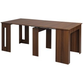 Mesa de comedor extensible 4-6 personas consola con alas abatibles marrón 180x85x75 cm