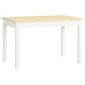 Mesa de comedor rectangular moderna para 4-6 personas, melamina, roble y blanco, 119x70x75 cm
