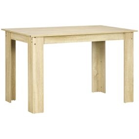 Mesa de comedor rectangular para 4-6 personas, estilo moderno, roble, 120x69x75 cm