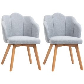 Set de 2 sillas de comedor flor acolchadas modernas gris 58x60x82 cm carga 120 kg