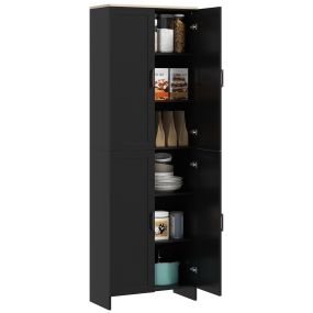 Alacena de cocina con puertas y estantes ajustables antivuelco 60x30x171 cm negro