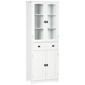 Alacena de cocina aparador auxiliar con 4 puertas 1 cajón y 2 estantes ajustables 60x30x160 cm blanco