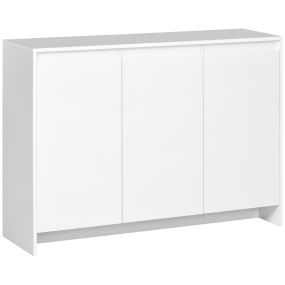 Aparador de Cocina Moderno Mueble Aparador con 3 Puertas Estantes Ajustables y Cierre Suave Soporte para Televisores 120x35x85 cm Blanco