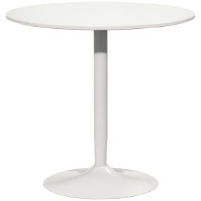 Mesa de comedor redonda moderna Ø70x75 cm para 2 personas con base de acero blanco