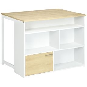 Mesa de bar extensible con ala plegable y compartimientos de almacenamiento 116x79,5x91 cm blanco