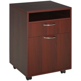 Cajonera de escritorio con ruedas y archivador móvil 40x35x60 cm café oscuro