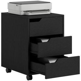 Cajonera de oficina con ruedas y 3 cajones 40x50x57,5 cm negro