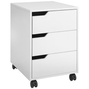 Cajonera de oficina con ruedas y 3 cajones 40x50x57,5 cm blanco