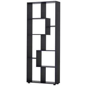 Estantería moderna estrecha con 8 estantes 70x24x178 cm negro