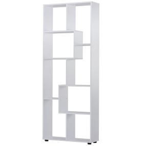 Estantería moderna estrecha de 8 estantes 70x24x178 cm blanco