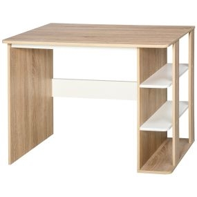 Mesa de escritorio 2 en 1 con estante de 3 niveles 100x55x74 cm madera