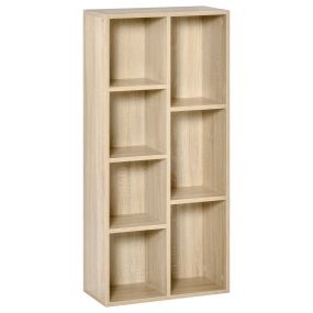 Estantería librería de madera con 7 compartimentos 50x24x106 cm roble
