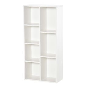 Estantería para libros de madera con 7 compartimentos 50x24x106 cm blanco