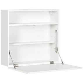 Mesa plegable de pared moderna con estantes de almacenamiento 64x20x60 cm blanco