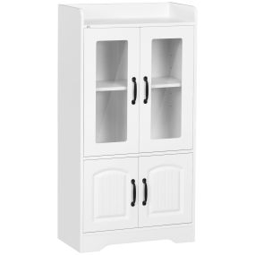 Vitrina estantería librería con puertas de vidrio y estante ajustable 60x30x116 cm blanco